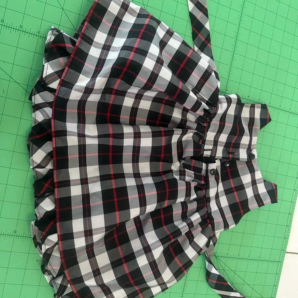 Youngland Plaid Dress - Black, White, Red 18 month